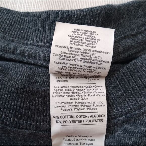 Gildan Charcoal Gray Unisex Scorpion Percussion Graphic Print Tee Adult Medium - Picture 4 of 9